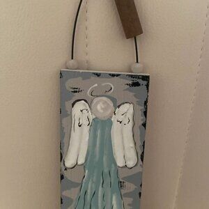 Wood Painted Angel LOVE ornament Burton+burton